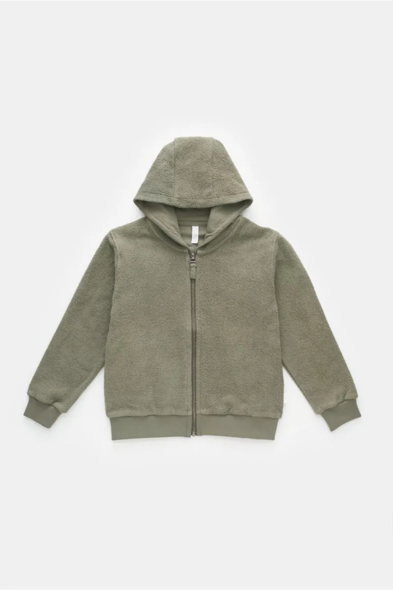 04651/ A TRIP IN A BAG kids fleece sweat jacket 'Oyster 040 Kids PF' grey-green