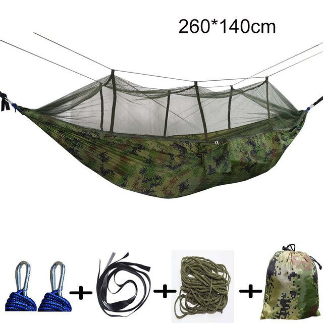 1-2 Person Portable Outdoor Camping Hammock with Mosquito Net