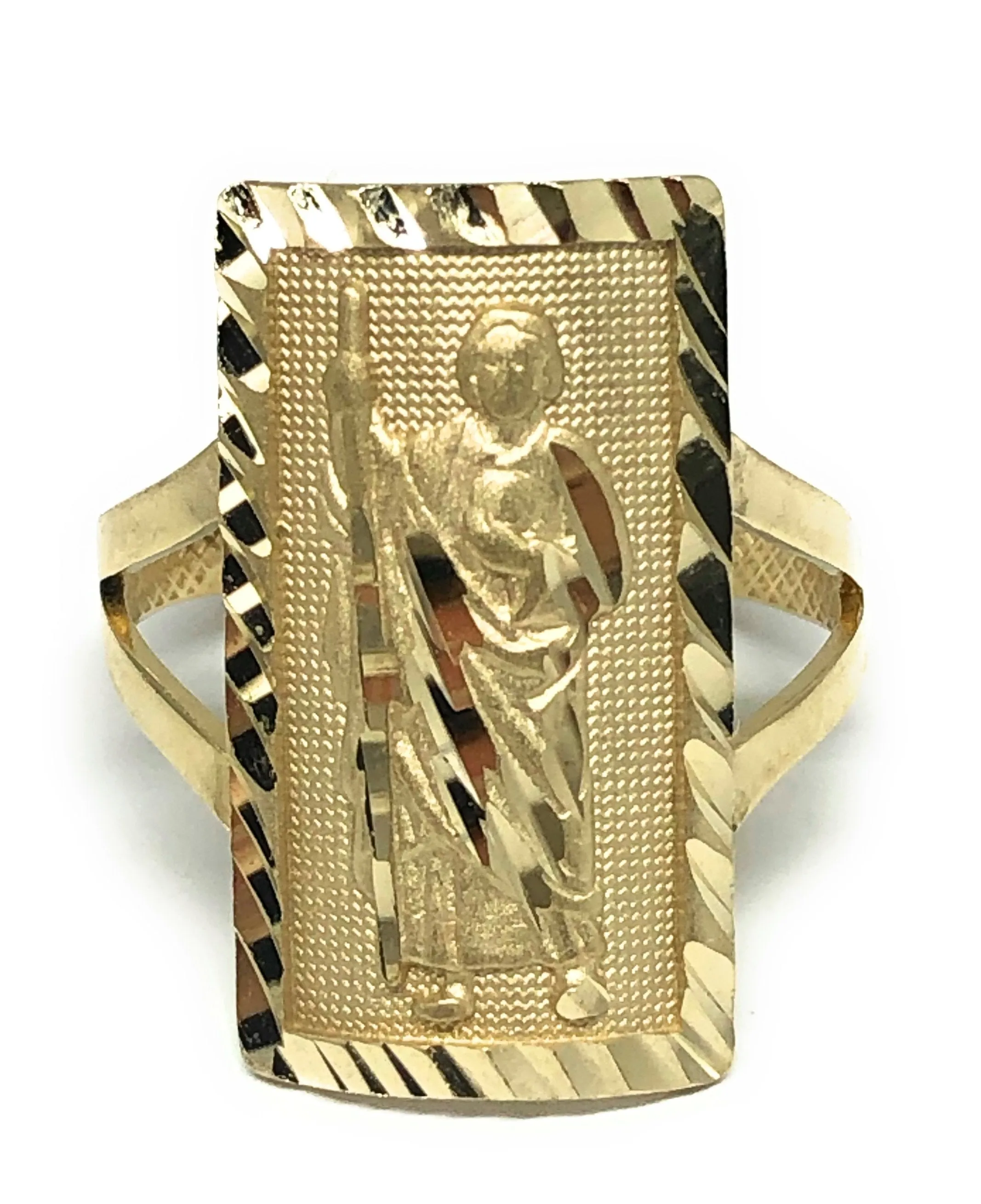 10k Solid Gold Square Saan Judas Ring (LG,MED,SM)