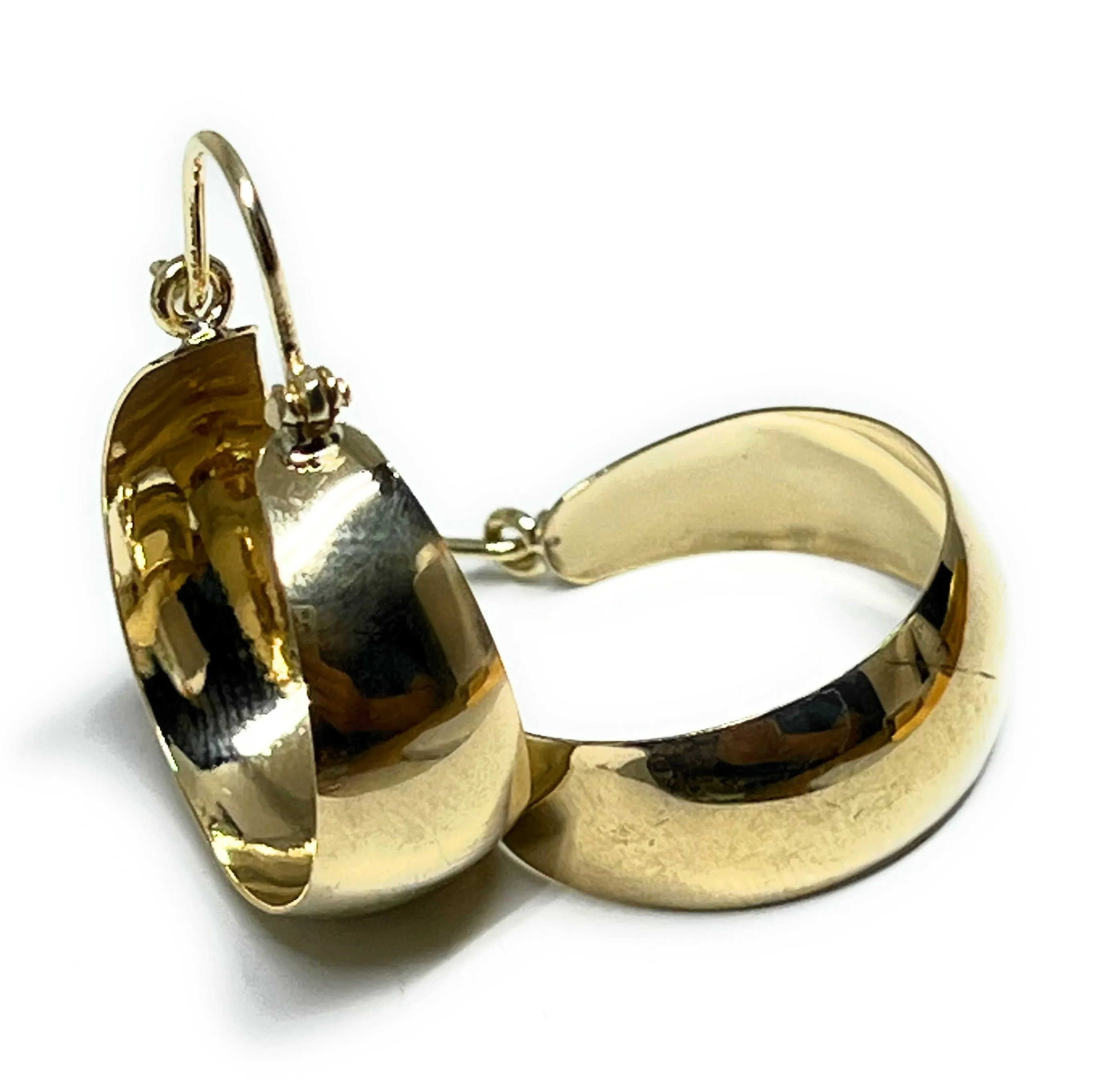 14k Solid Gold YELLOW CLASSIC Basket Earrings Aracadas (SM,MED,LG)