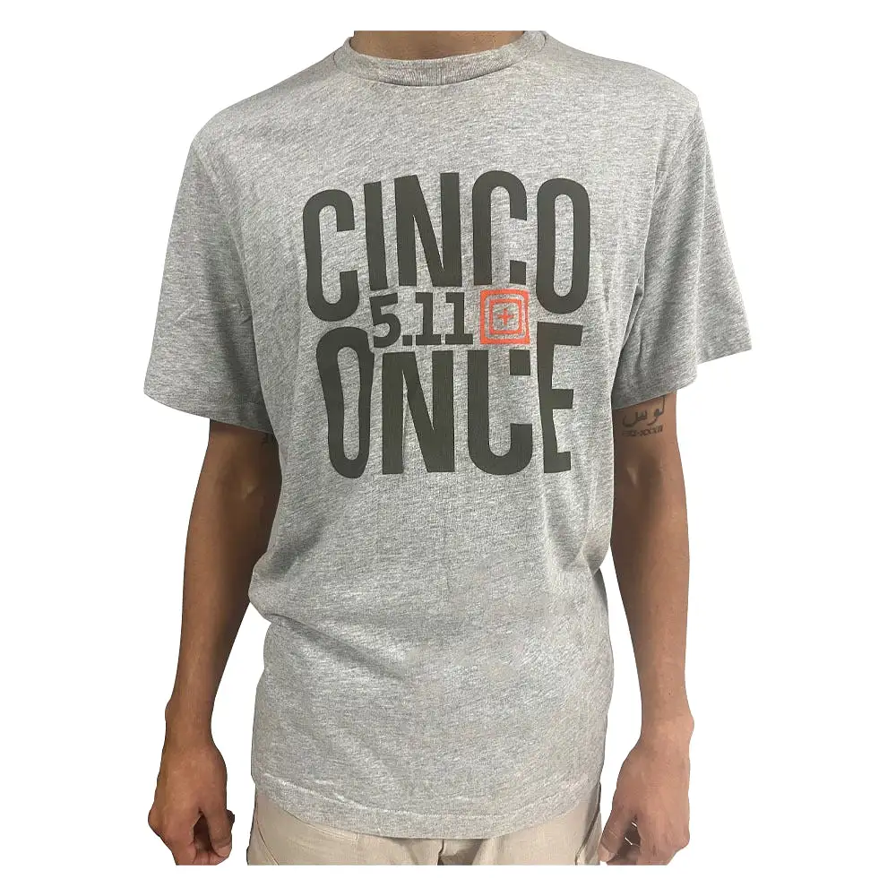 76208 PLAYERA CINCO ONCE HEATHER GREY MARCA 5.11 TACTICAL