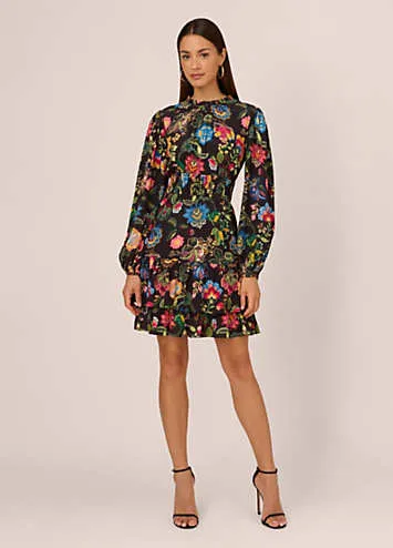 Adrianna by Adrianna Papell Smocked Printed Short Dress | Grattan