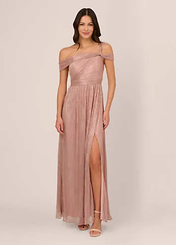 Adrianna Papell Crinkle Metallic Gown | Grattan