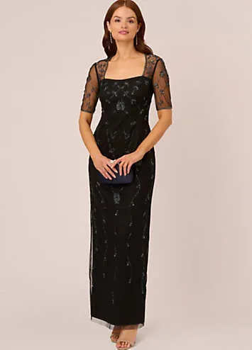 Adrianna Papell Studio Beaded Long Dress | Kaleidoscope