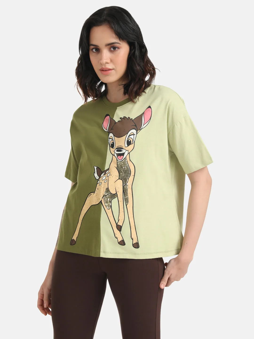 Bambi  Disney Printed T-Shirt With Sequin Work