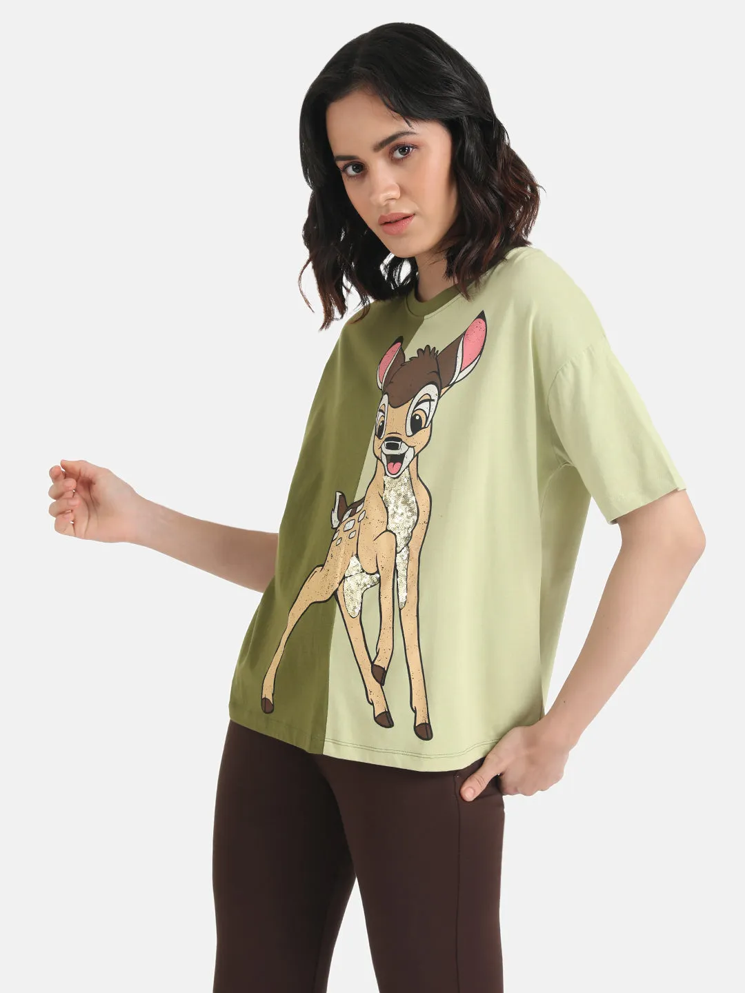 Bambi  Disney Printed T-Shirt With Sequin Work