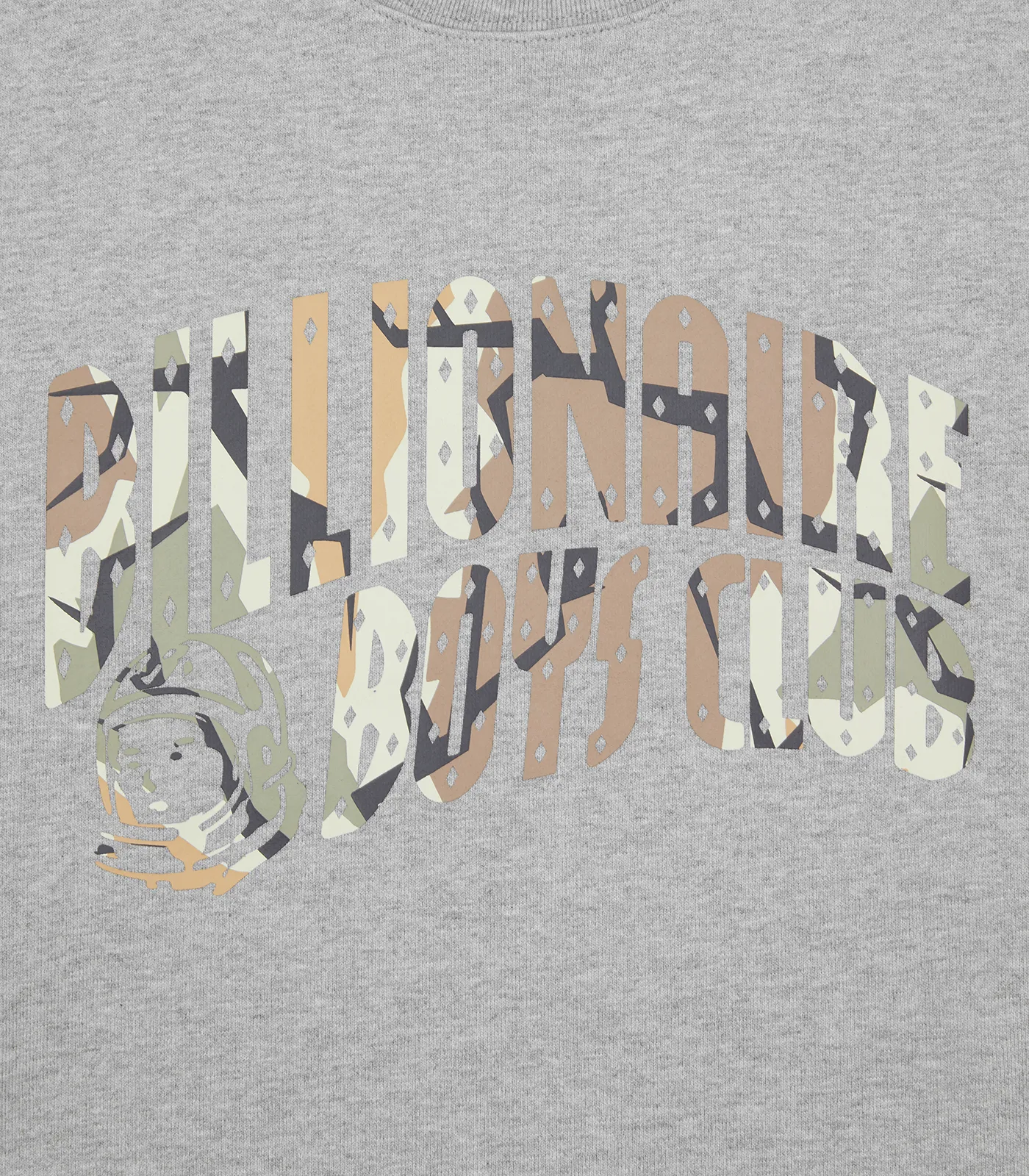 CAMO ARCH LOGO CREWNECK - HEATHER GREY