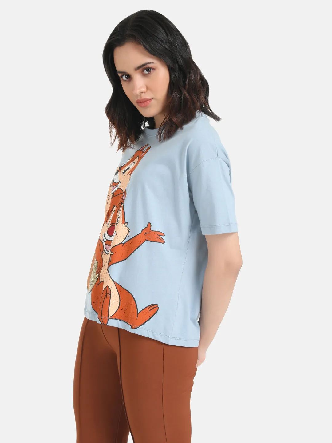 Chip And Dale  Disney Printed T-Shirt With Sequin Work