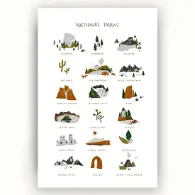 Clementine Kids Art Print - National Parks - Portrait 11 x 14