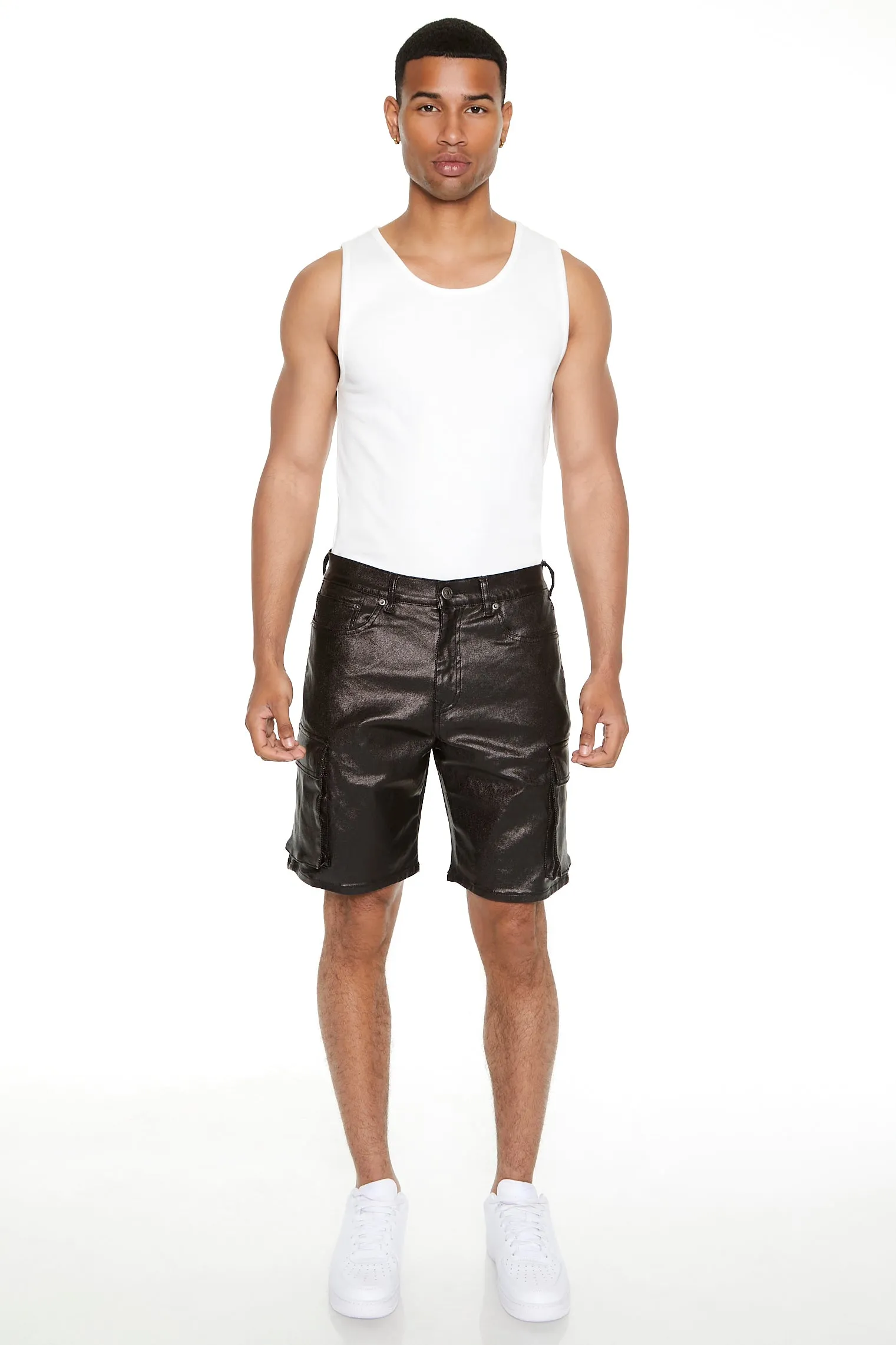 Coated Denim Short