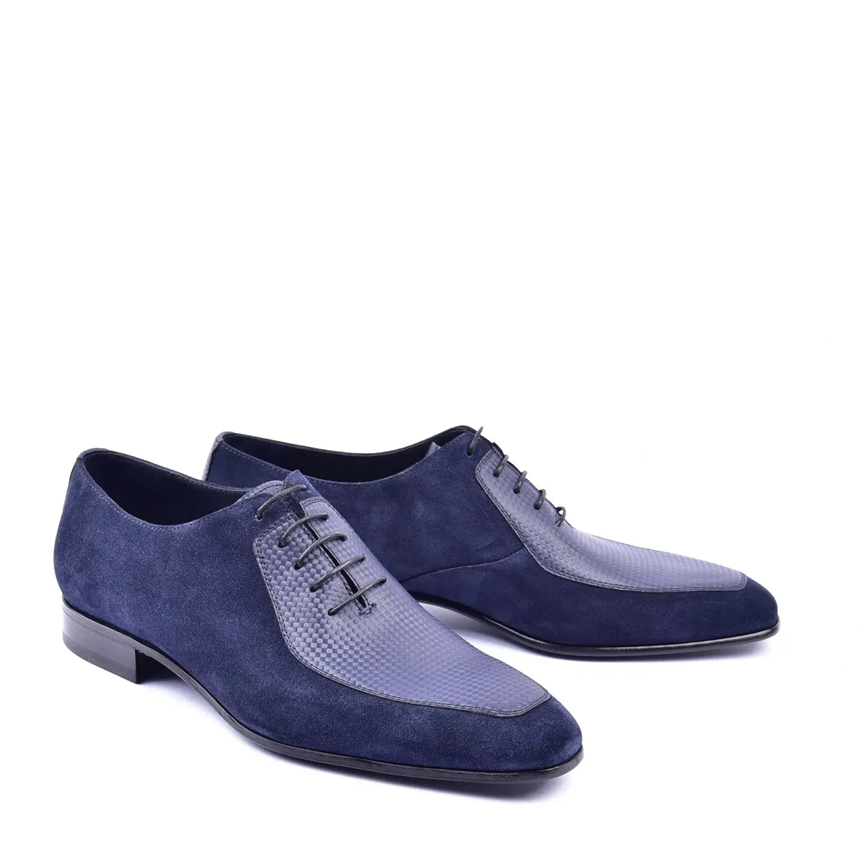 Corrente C0014025 5099 Men's Shoes Navy Suede / Calf-Skin Leather lace up Oxfords (CRT1304)