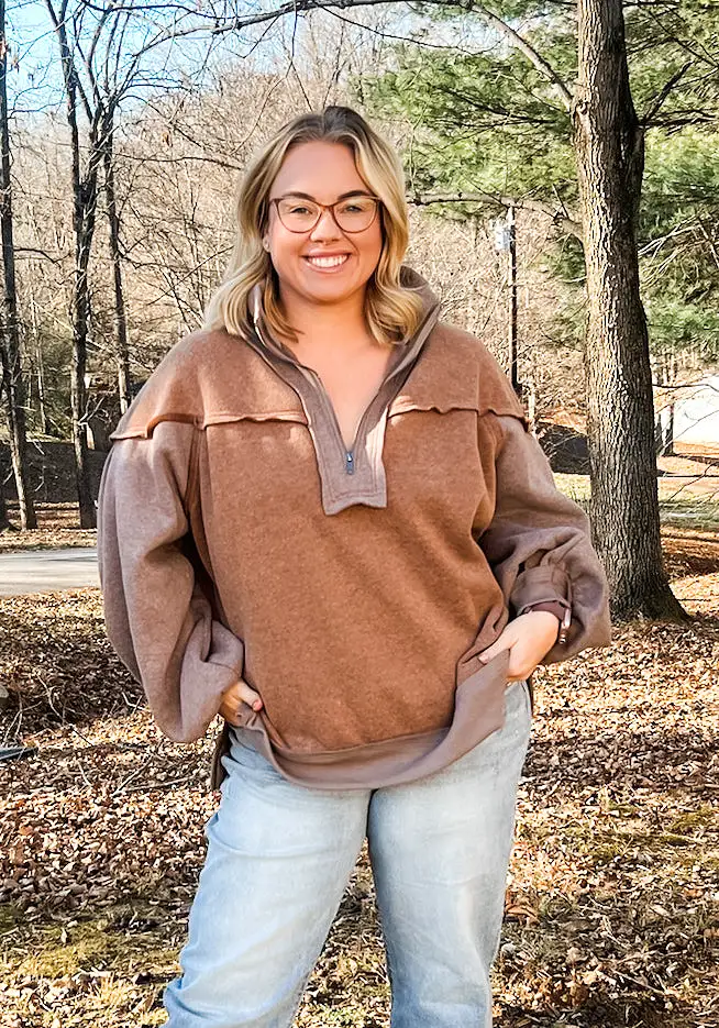 Cozy Up Vintage Wash Half Zip Pullover