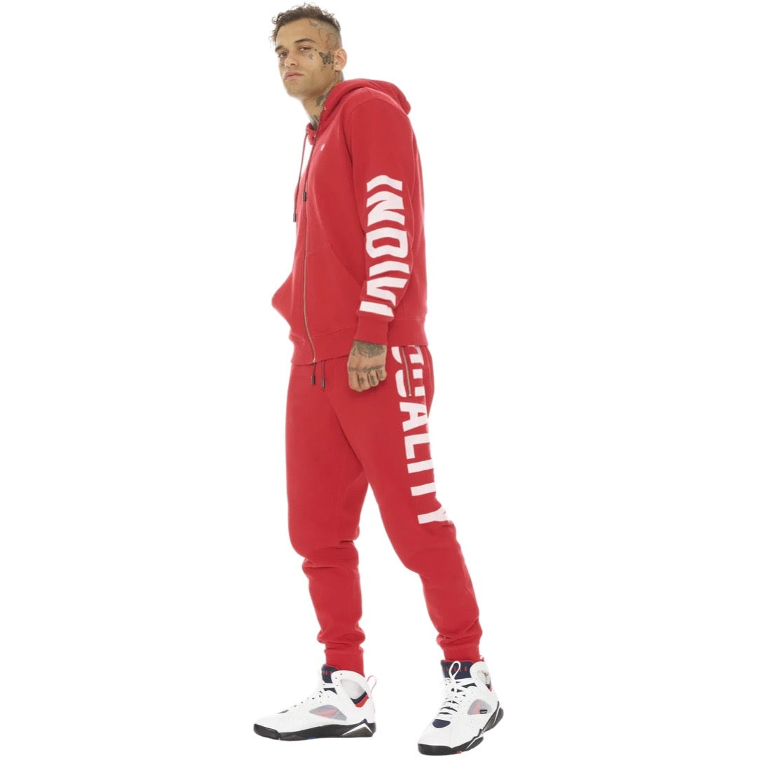 Cult Logo Red Zip Up Jogging Set