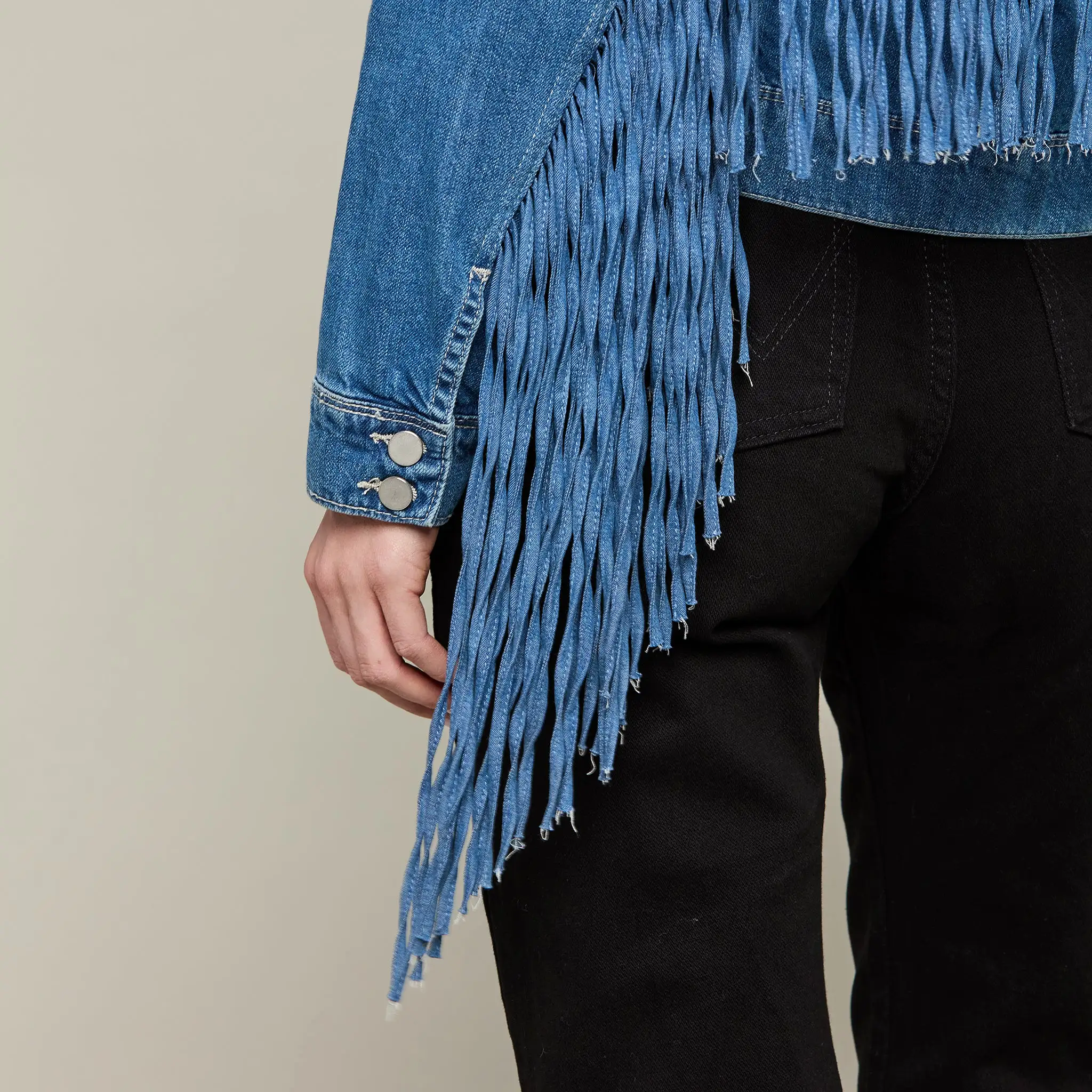 Denim Fringe Jacket :: Denim