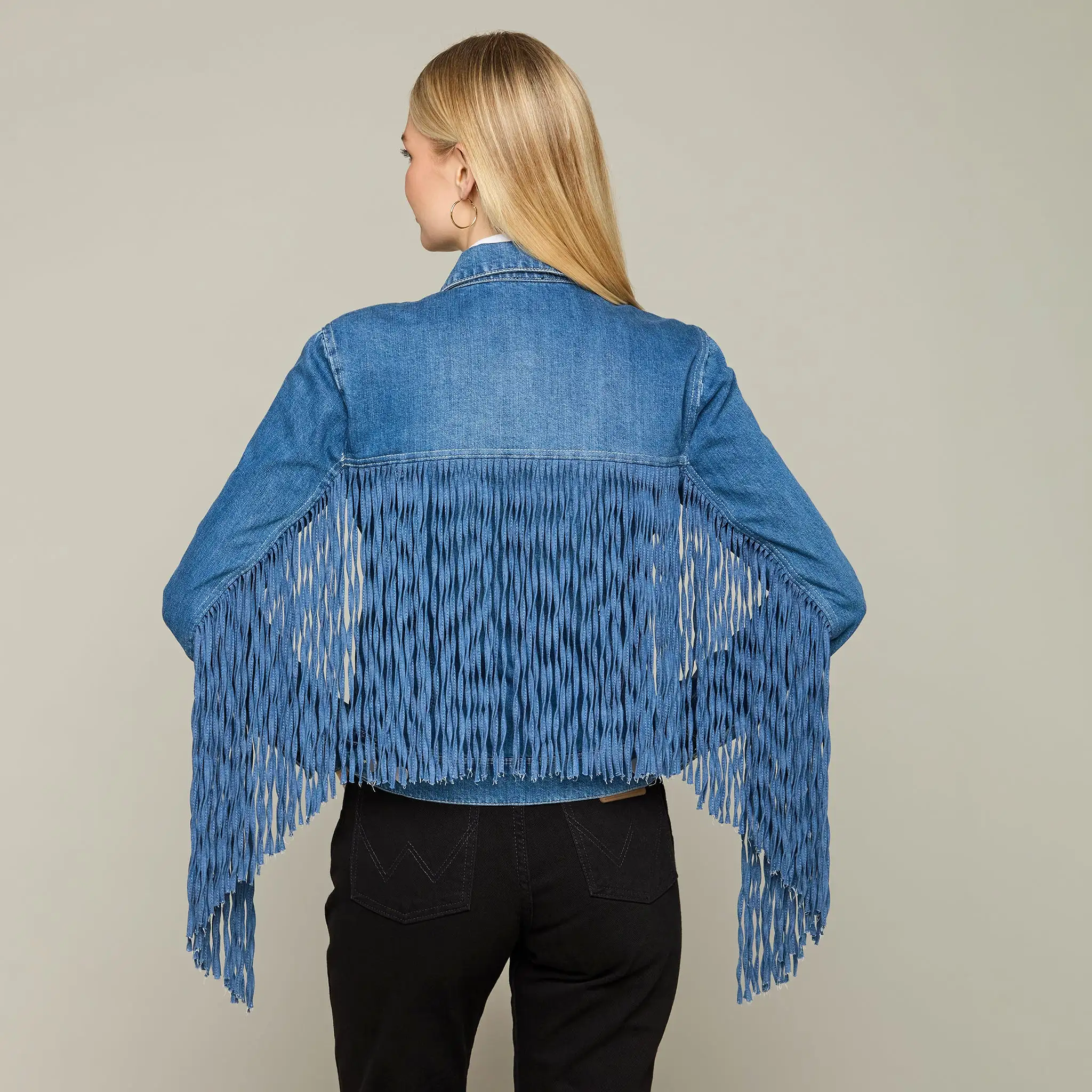 Denim Fringe Jacket :: Denim