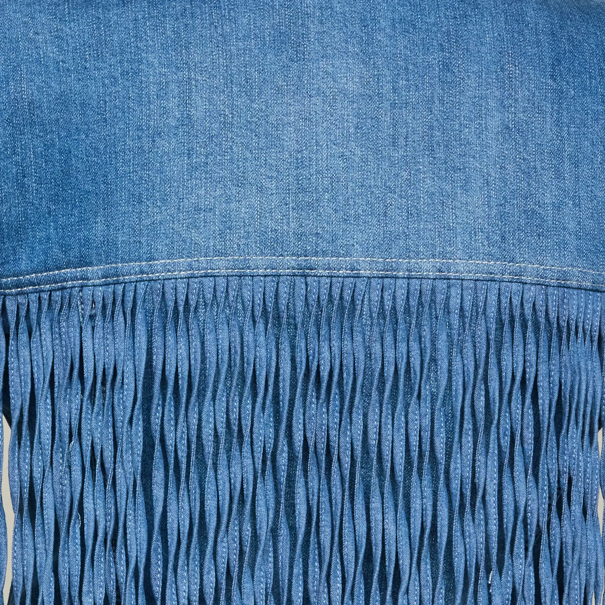 Denim Fringe Jacket :: Denim