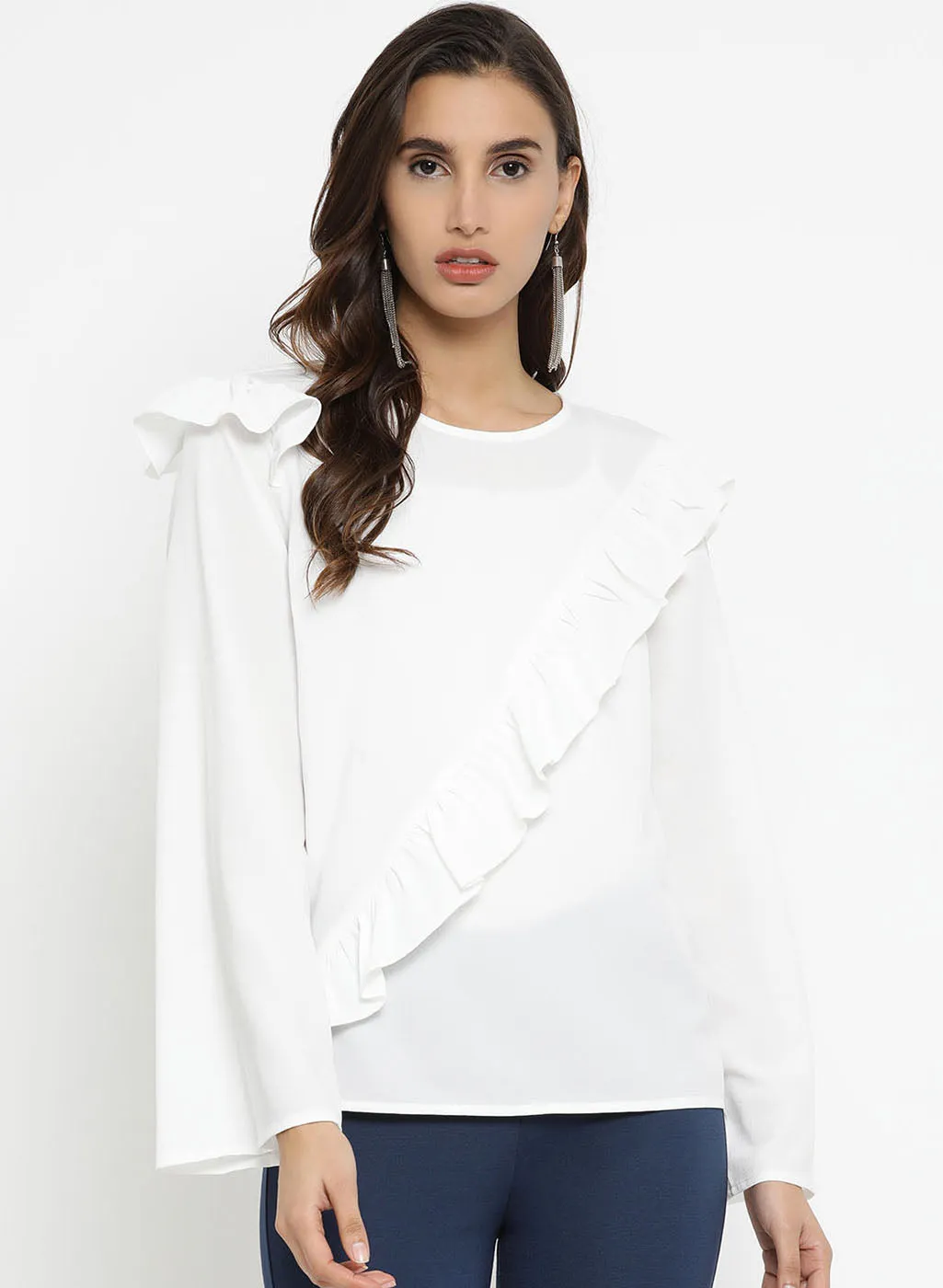 Diagonal Ruffles Top