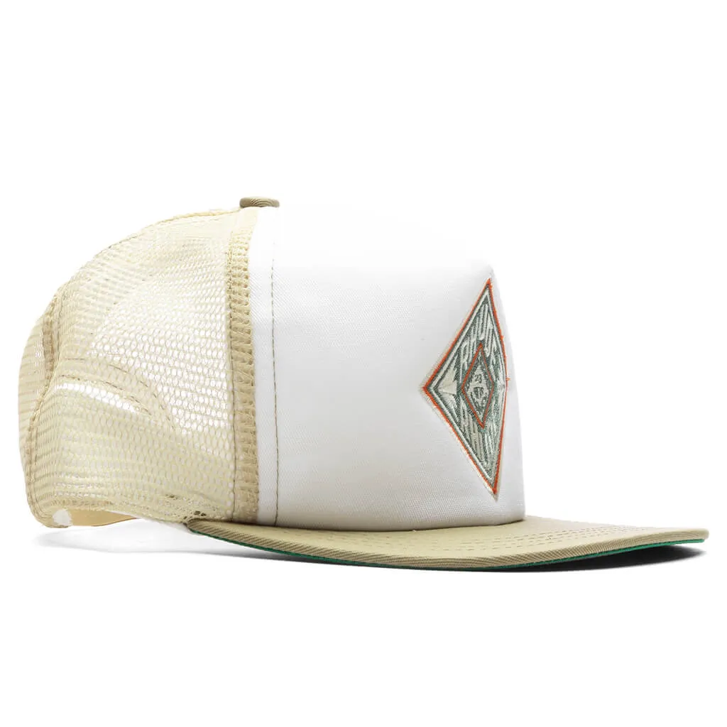 Diamond Trucker Hat - Tan/White