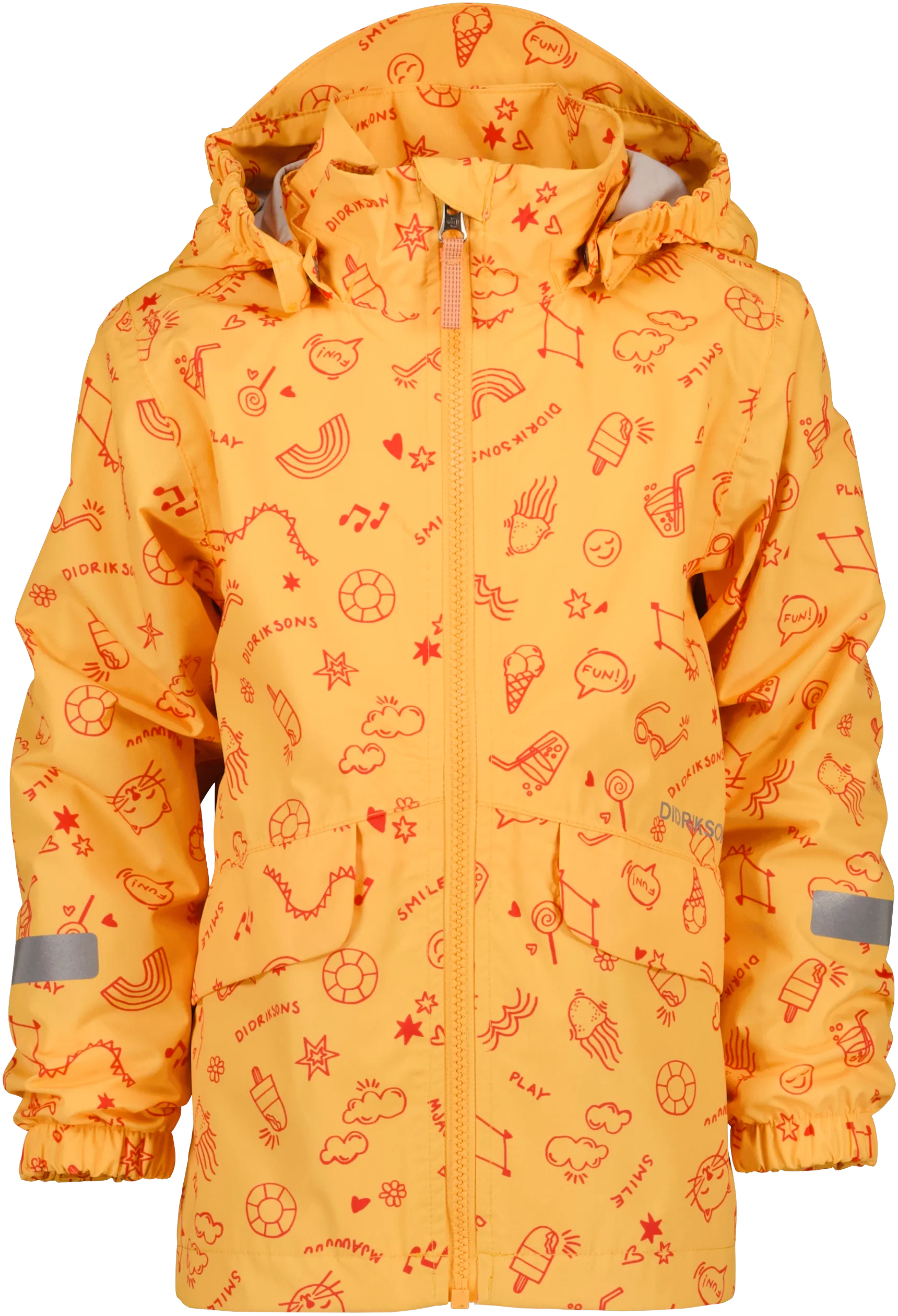 Didriksons Kids' Norma Printed Jacket 3 Doodle Papaya Orange | Buy Didriksons Kids' Norma Printed Jacket 3 Doodle Papa