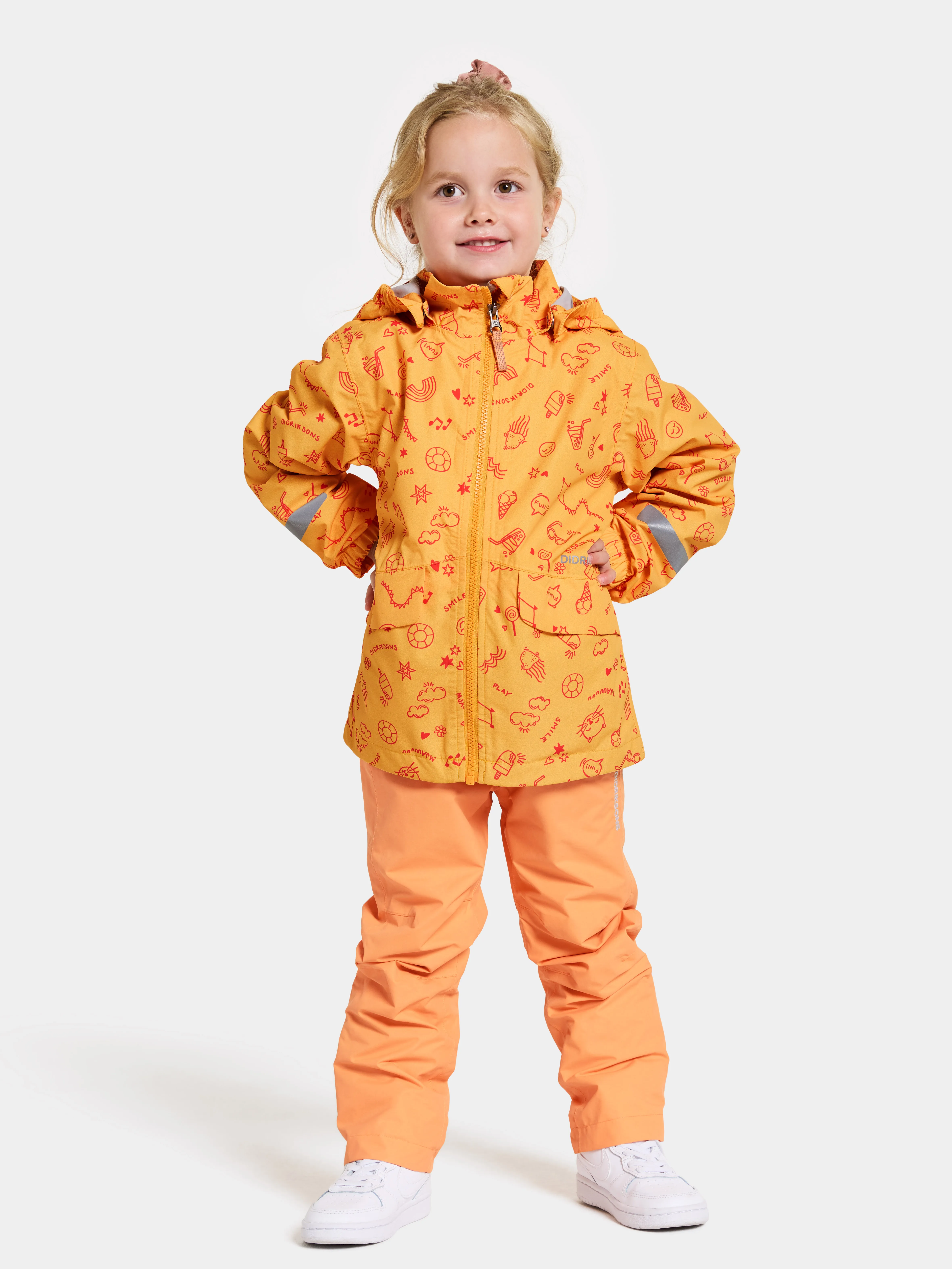 Didriksons Kids' Norma Printed Jacket 3 Doodle Papaya Orange | Buy Didriksons Kids' Norma Printed Jacket 3 Doodle Papa