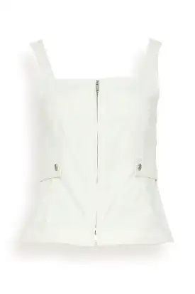 Dolce Zip Up Top in White