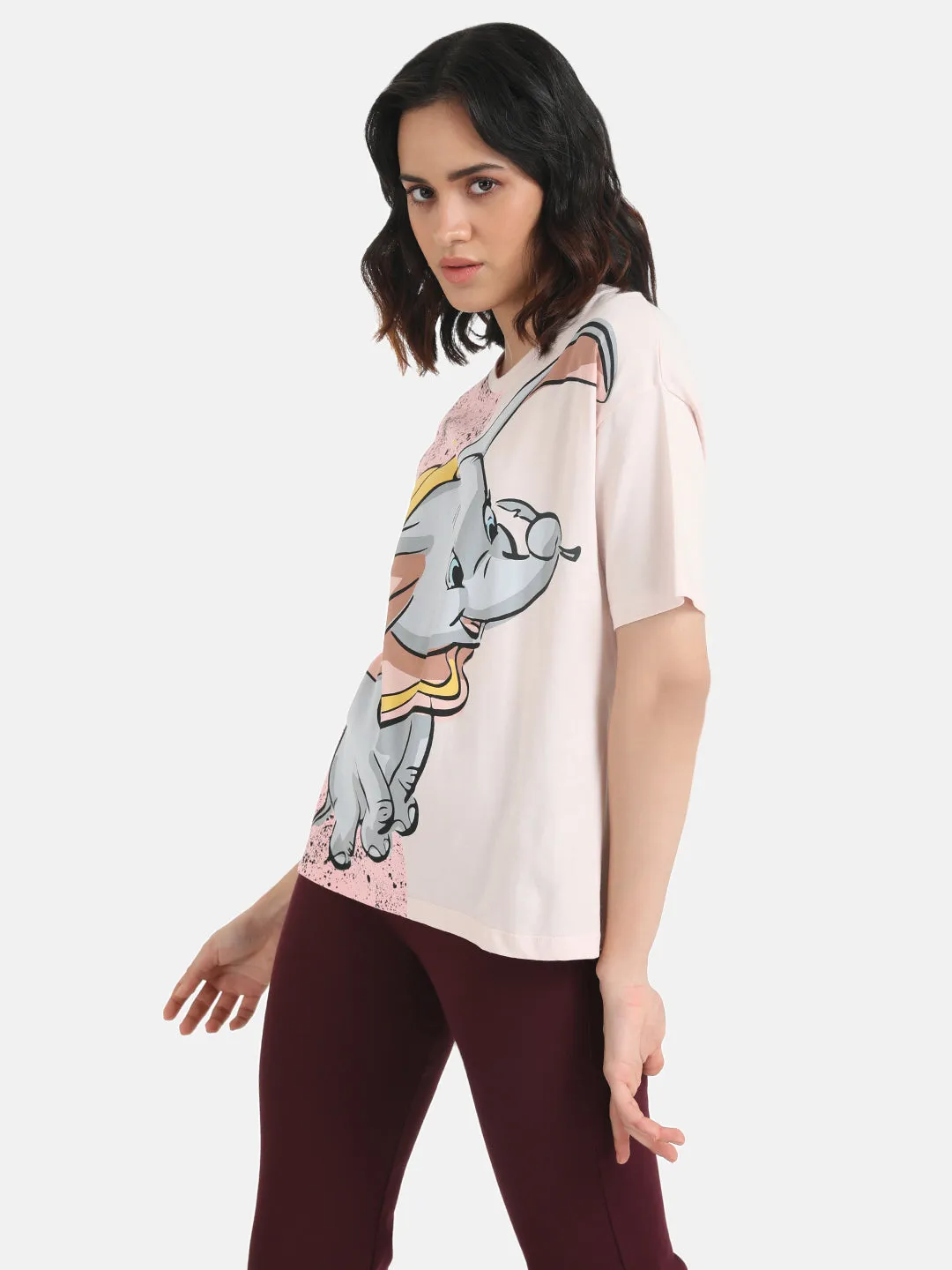 Dumbo  Disney Half And Half Printed T-Shirt