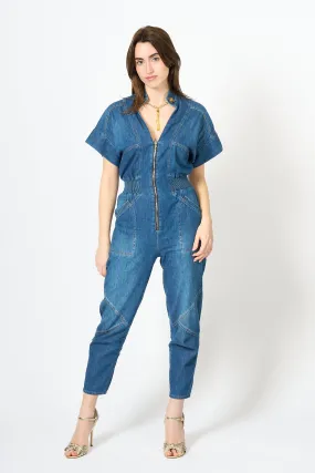 Elisabetta Franchi Tuta Denim Blu Donna