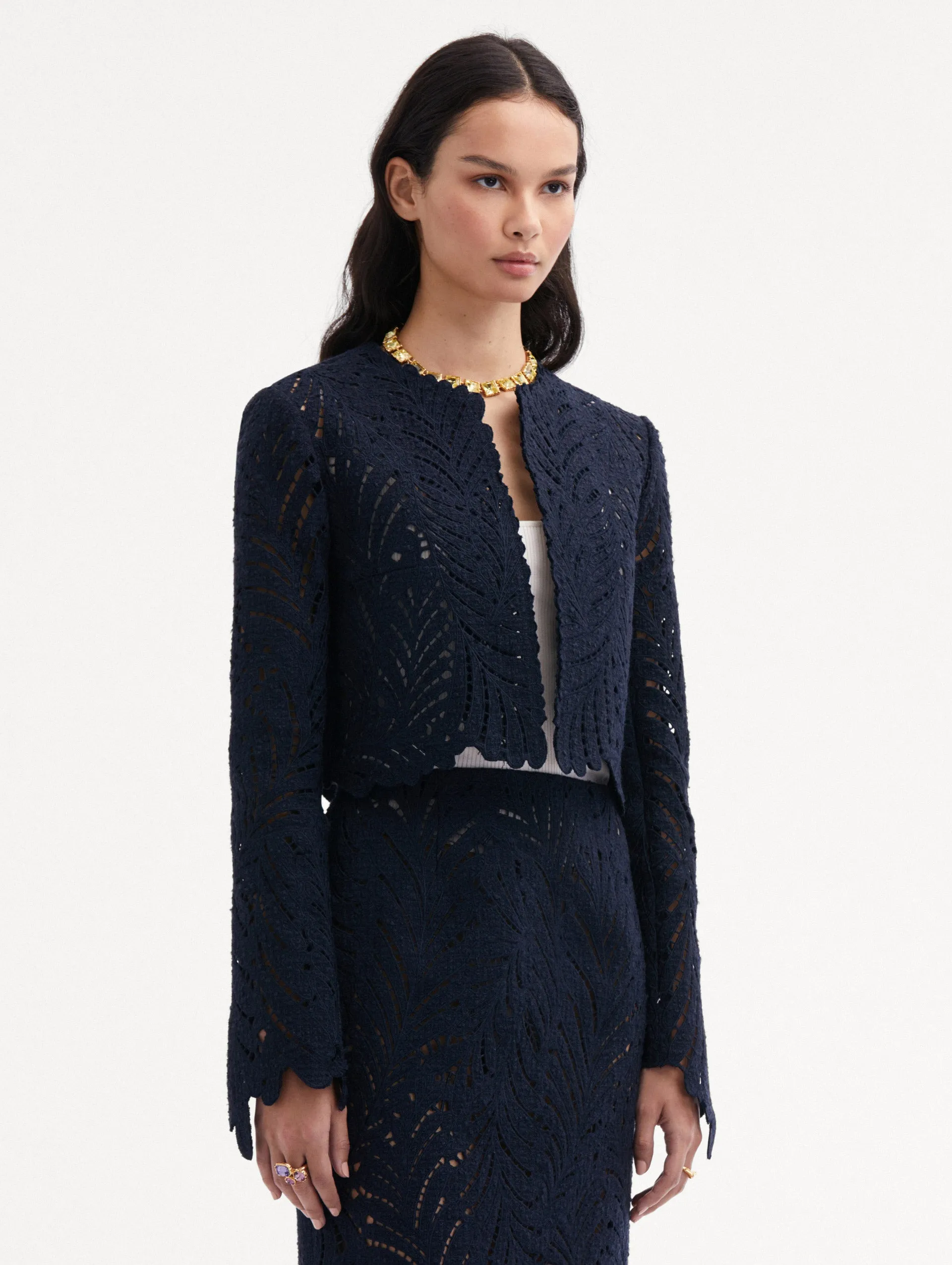 Fern Cutout Tweed Jacket