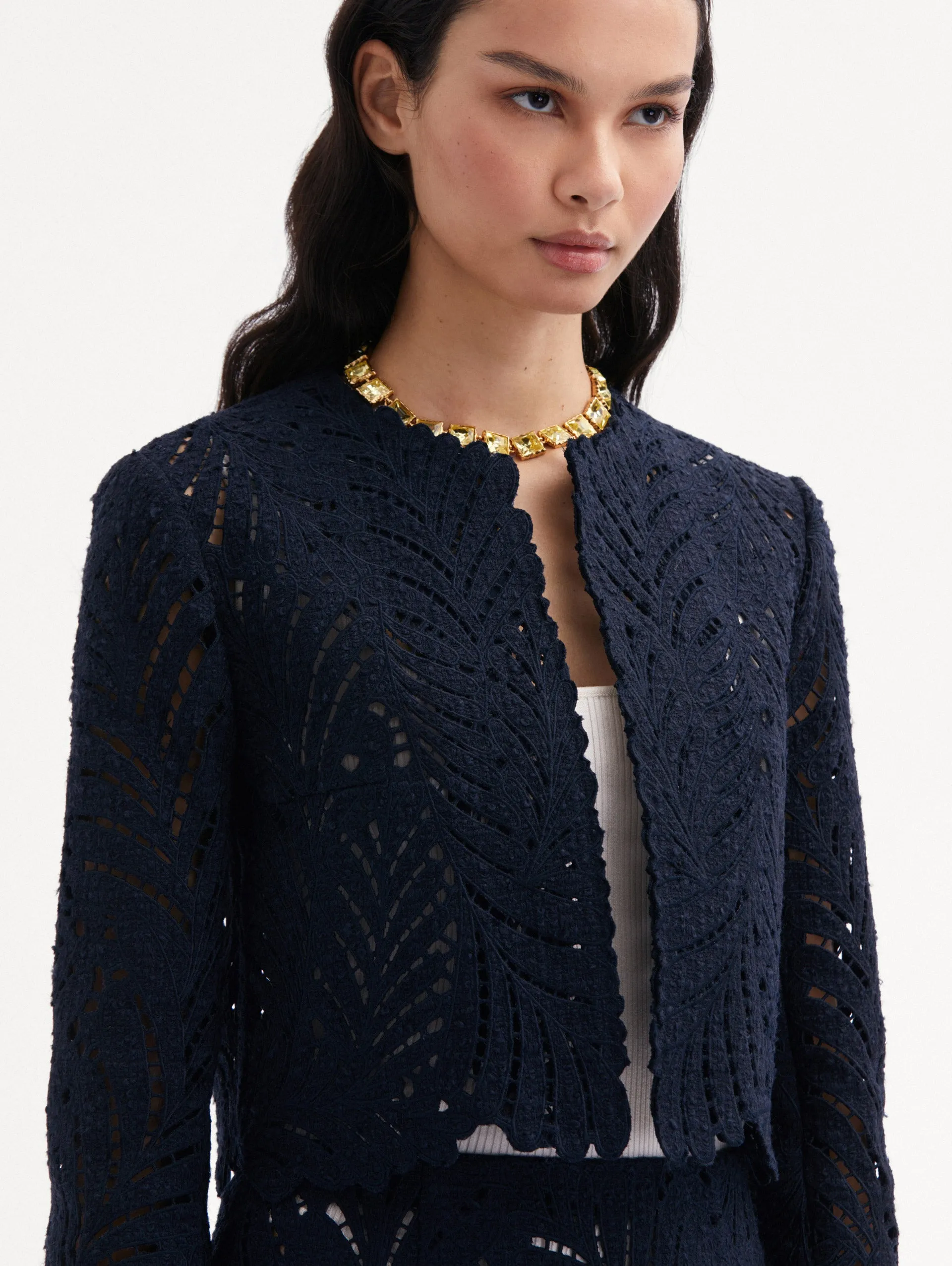 Fern Cutout Tweed Jacket