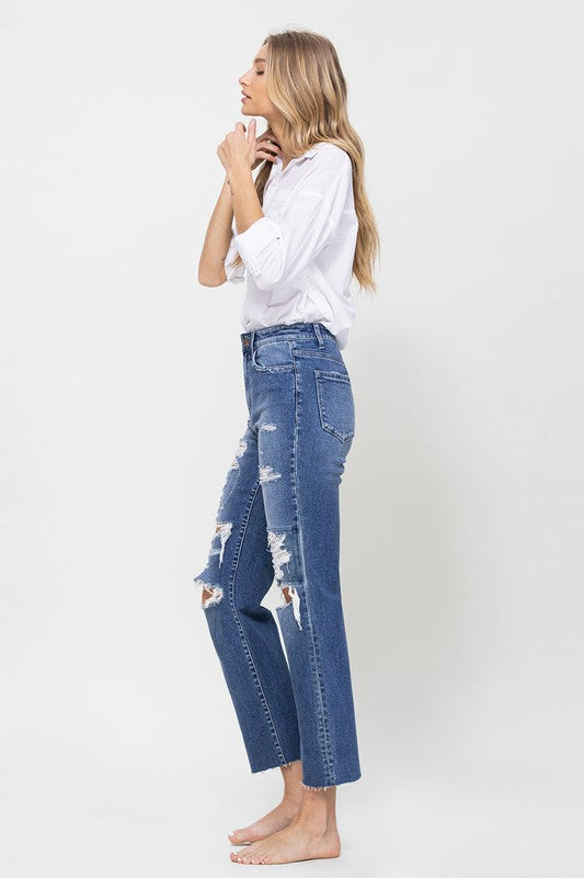 FLYING MONKEY Distressed High Rise Jeans [online exclusive]