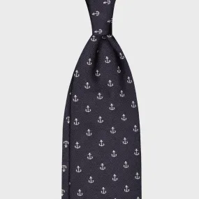 F.Marino Silk Tie 3 Folds Anchor