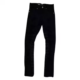 Focus Black Heartless Letter Jeans (3669)