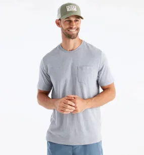 Free Fly Men's Bamboo Heritage Pocket Tee: Light Heather Grey