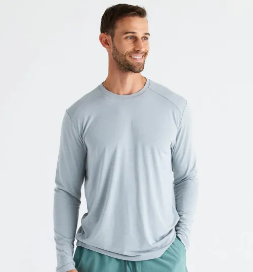 Free Fly Men's Bamboo Shade Long Sleeve: Heather  Aspen Grey