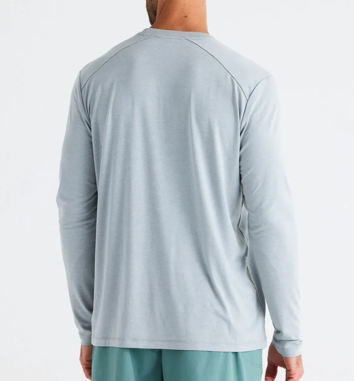 Free Fly Men's Bamboo Shade Long Sleeve: Heather  Aspen Grey