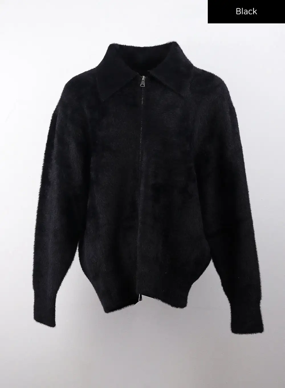 Fuzzy Knitted Zip-Up Jacket (UNISEX) CJ405