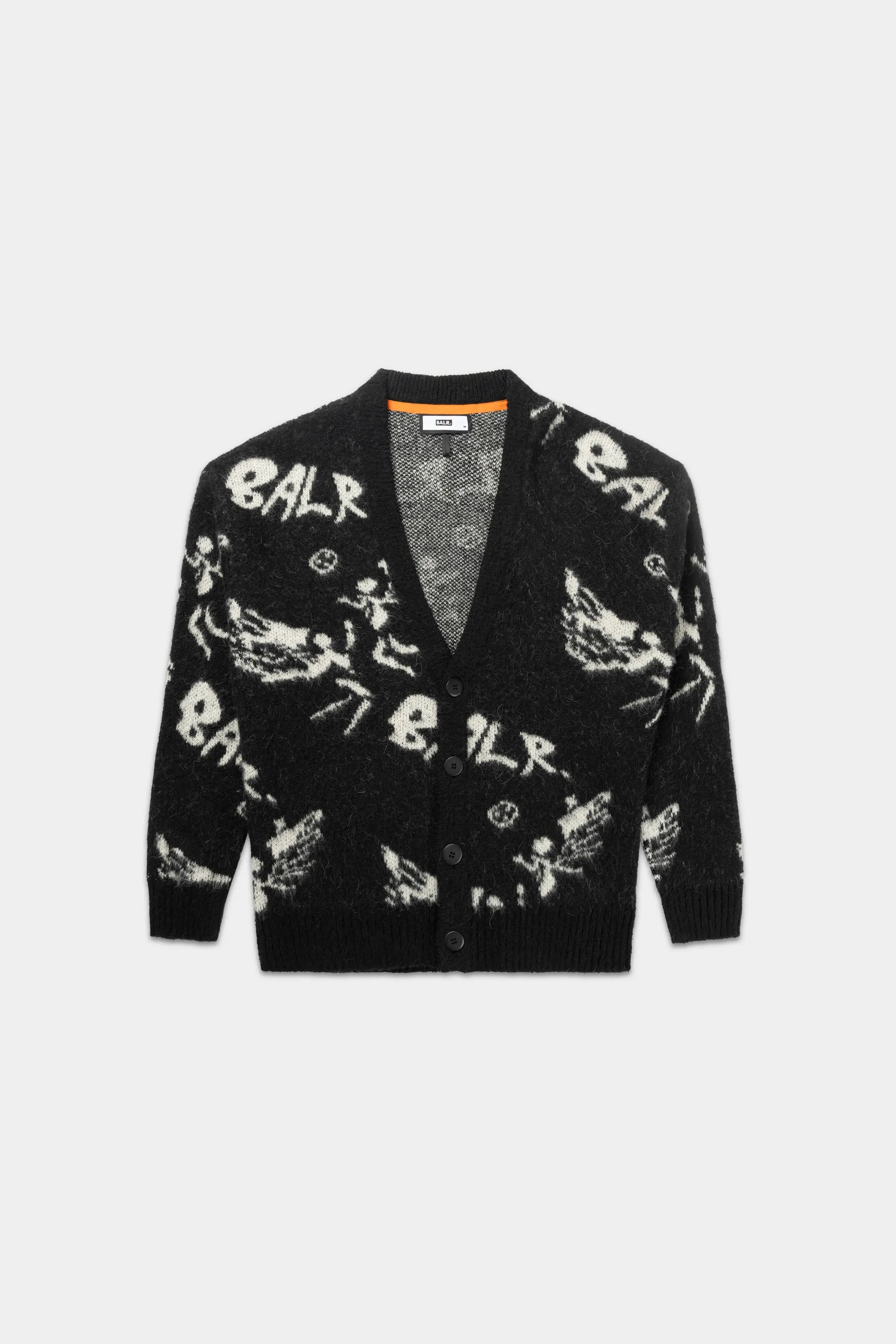 Game of the Gods Box Fit Brushed Cardigan Jet Black