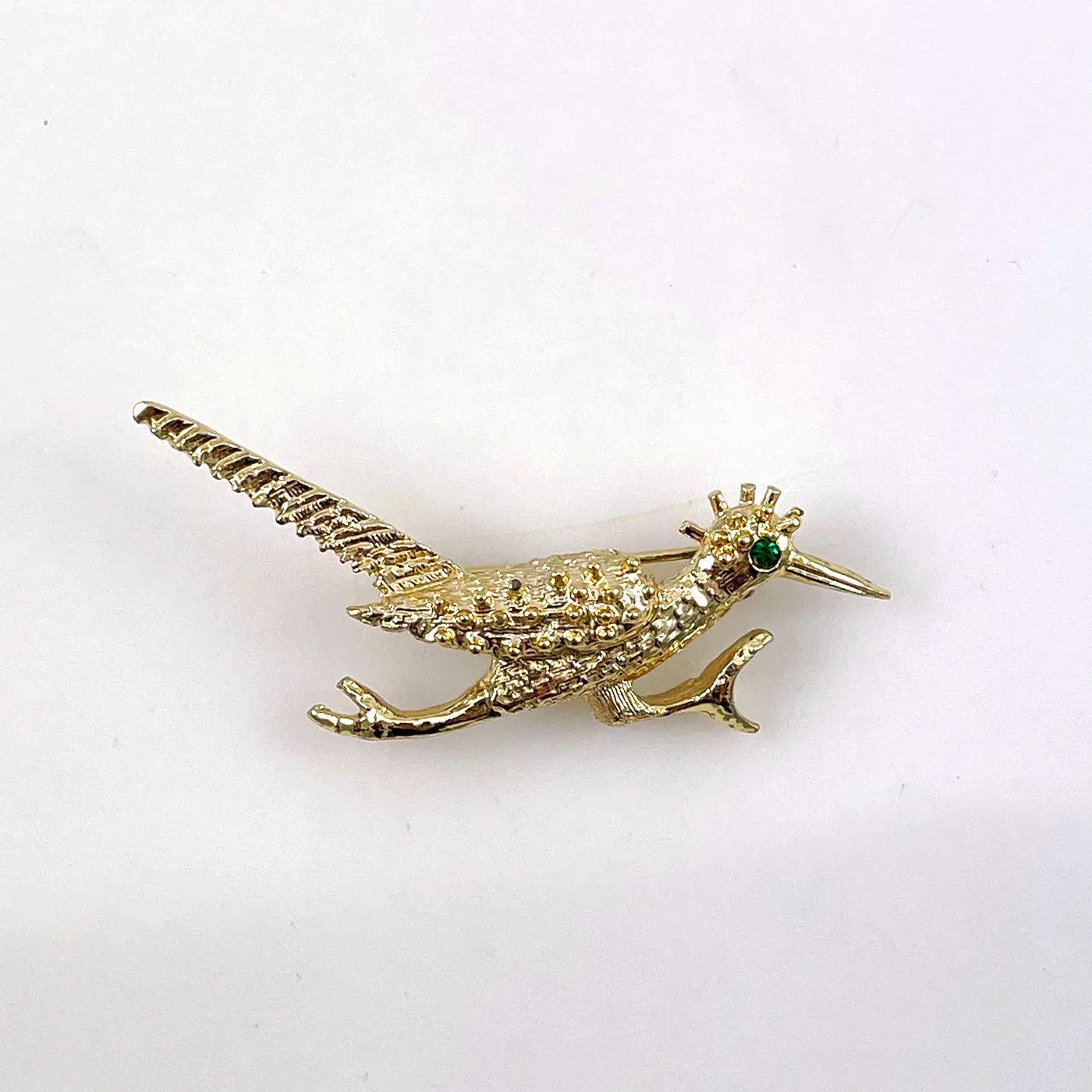 Gold Roadrunner Brooch Vintage