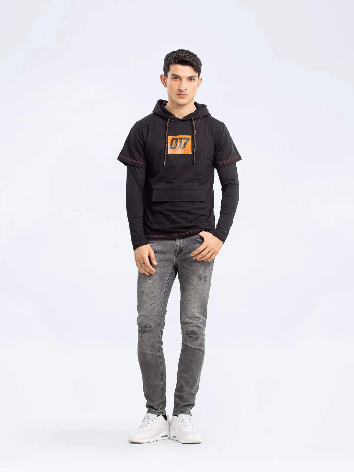 Half Sleeves Pullover Hoodie - FMTHS21-009