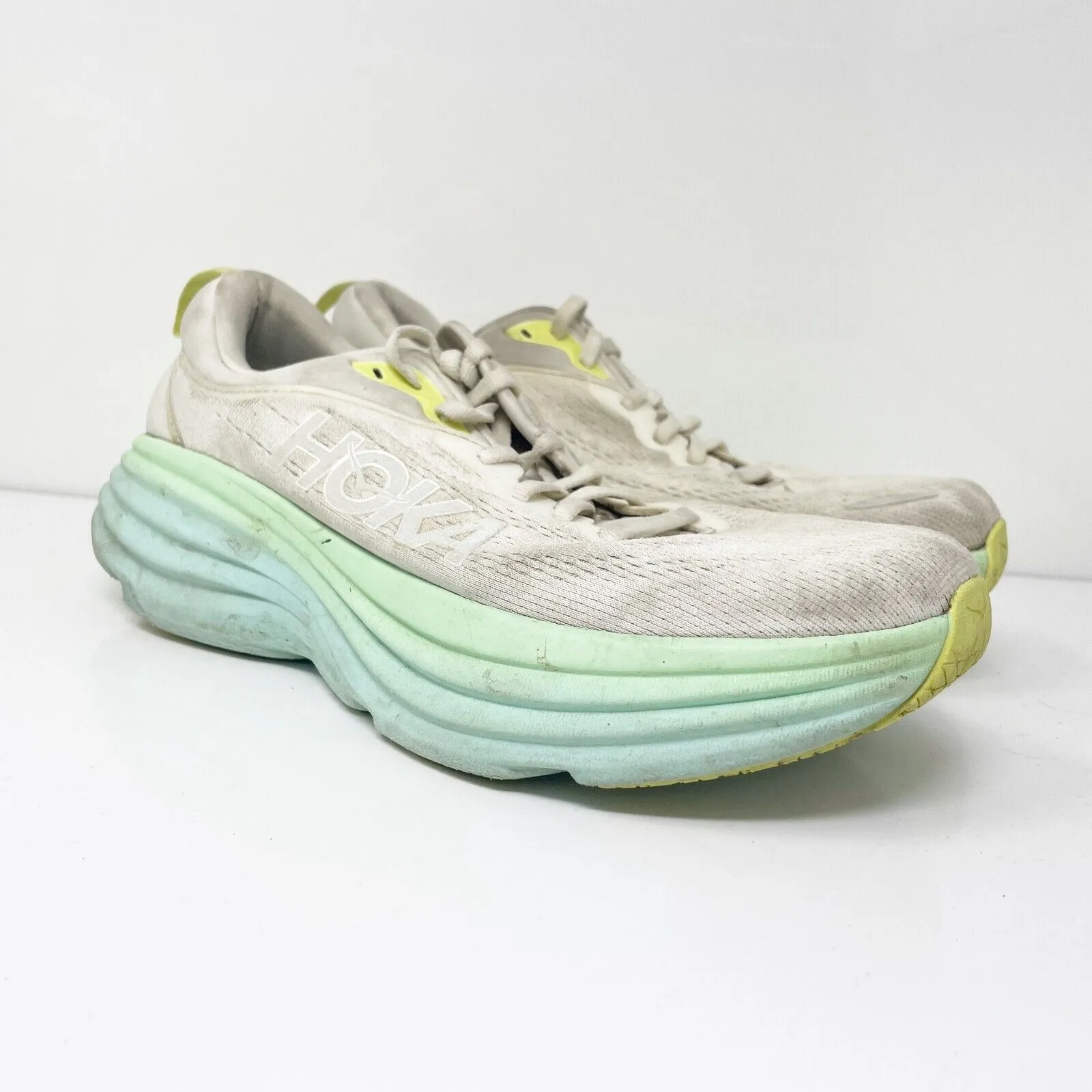 Hoka One One Womens Bondi 8 1127952 BDBSO White Running Shoes Sneakers Size 9 B