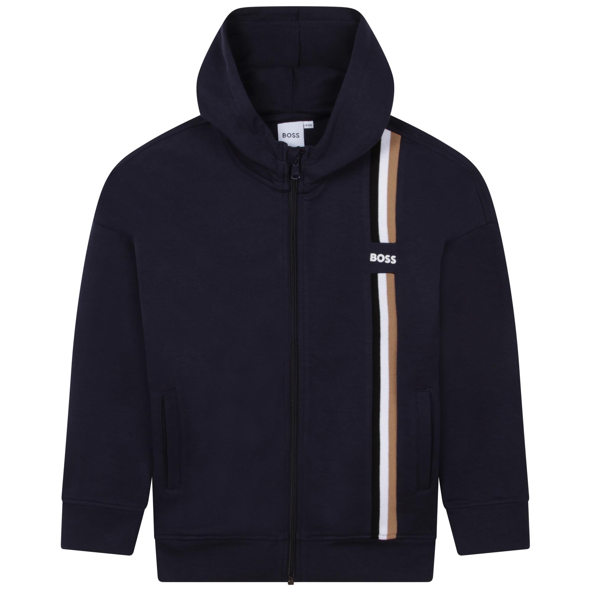 Hugo Boss Boys Zip Up Hoodie_Navy J25O54-849