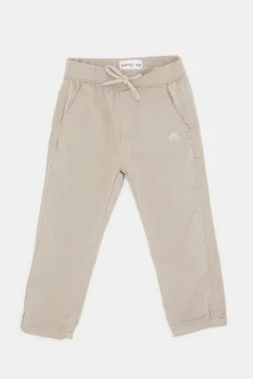 Infant Boys Beige Plain Jogger Jeans