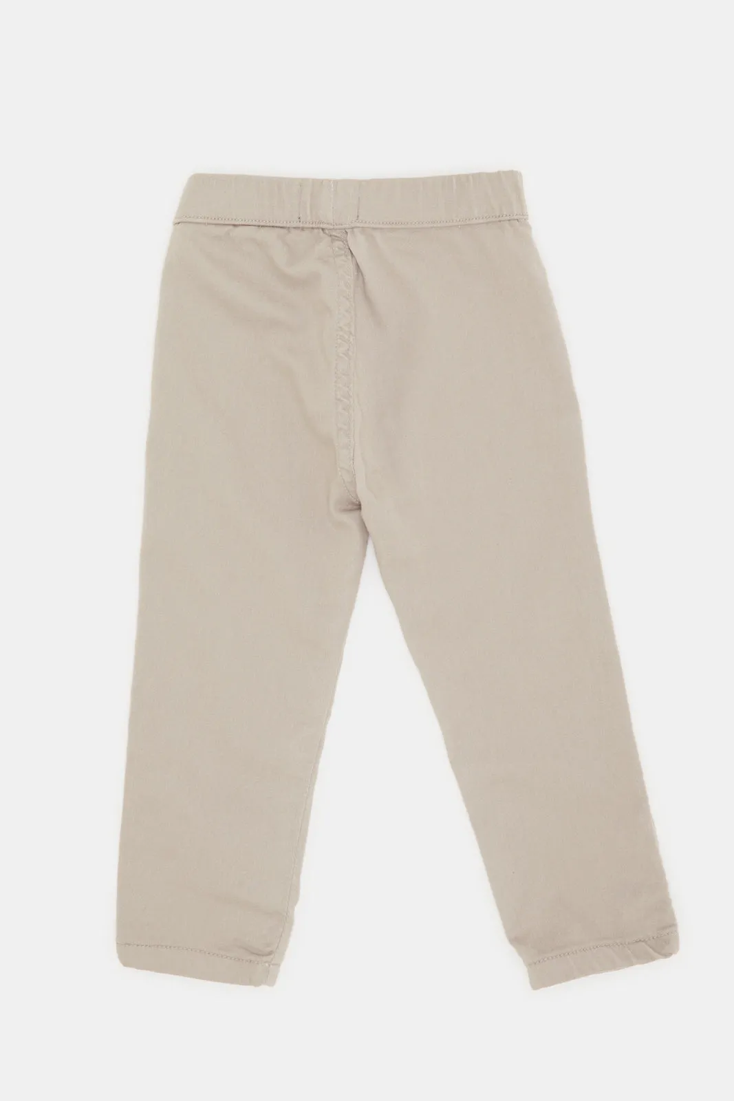 Infant Boys Beige Plain Jogger Jeans