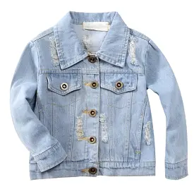 Kids Jean Jacket Ragged Fashion Jacket