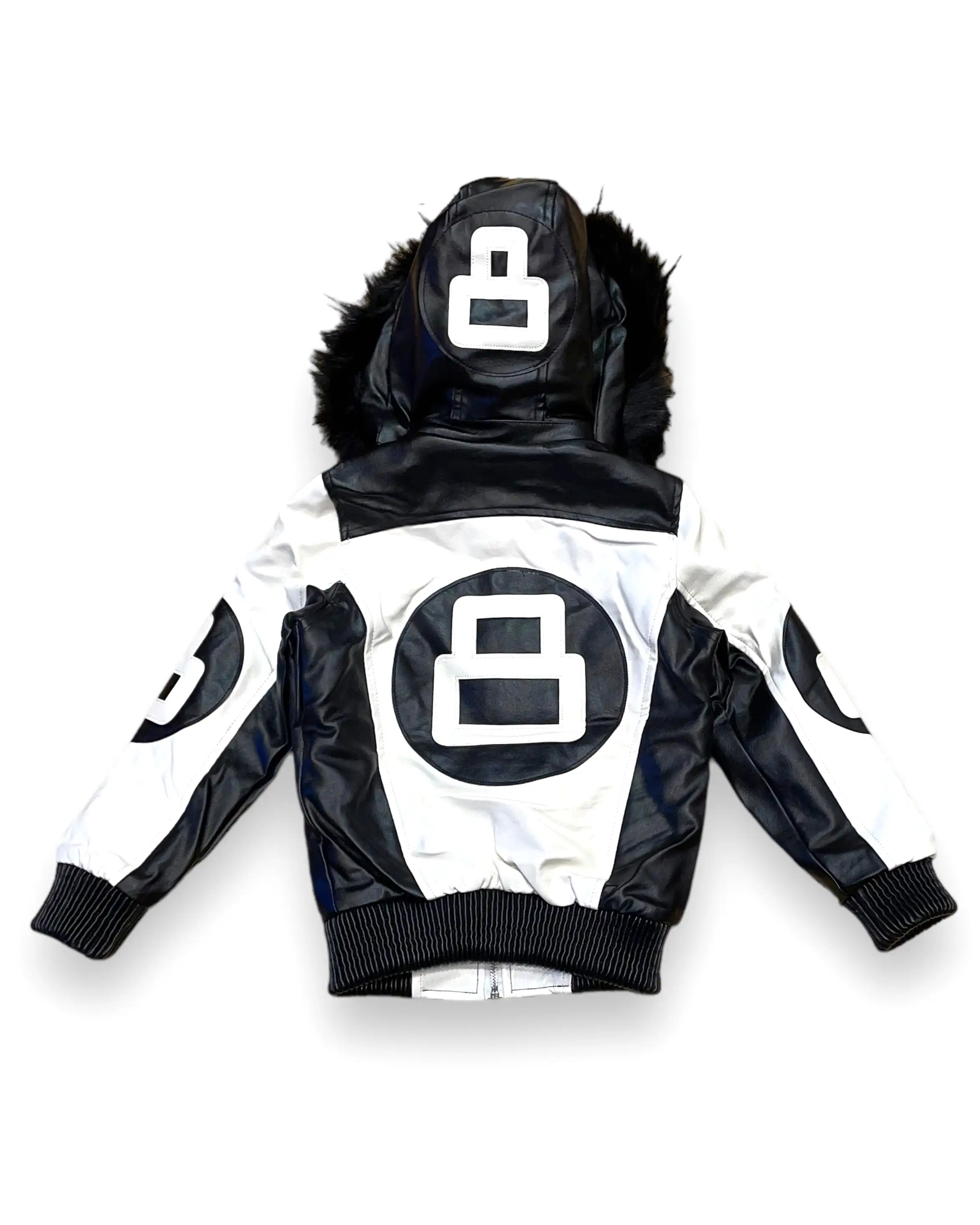 Kid’s PU 8 Ball Fur Bomber Coat