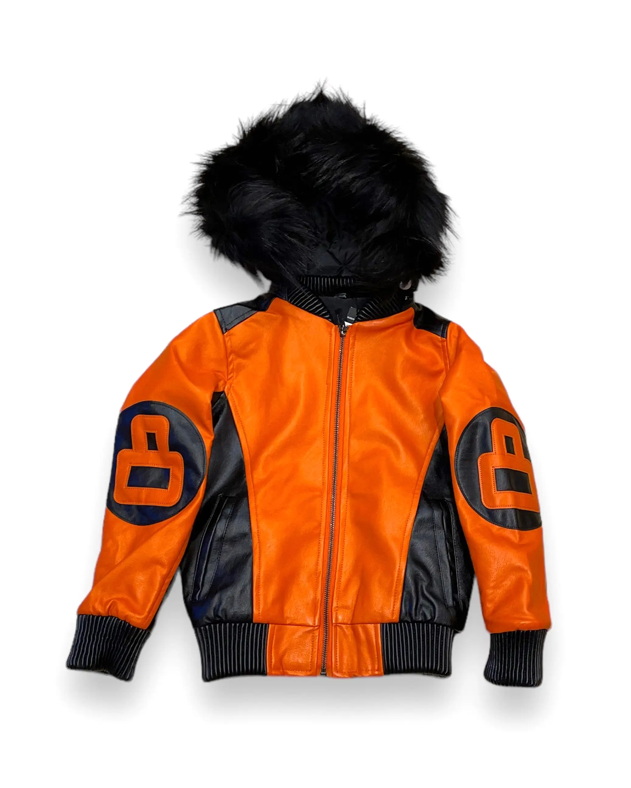 Kid’s PU 8 Ball Fur Bomber Coat