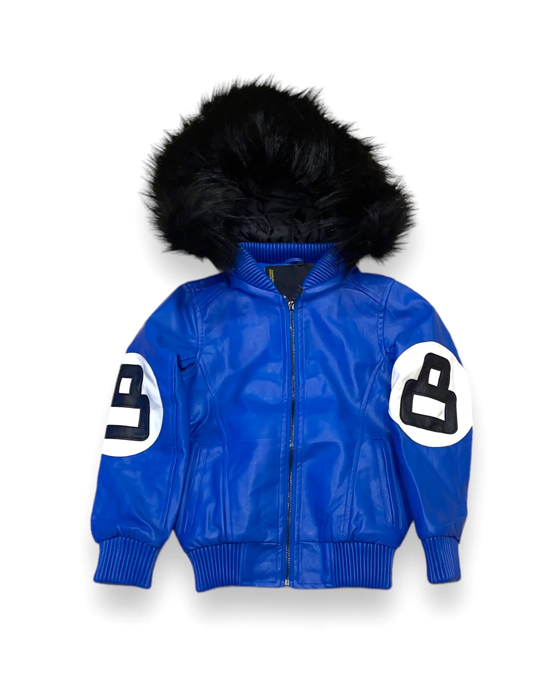 Kid’s PU 8 Ball Fur Bomber Coat