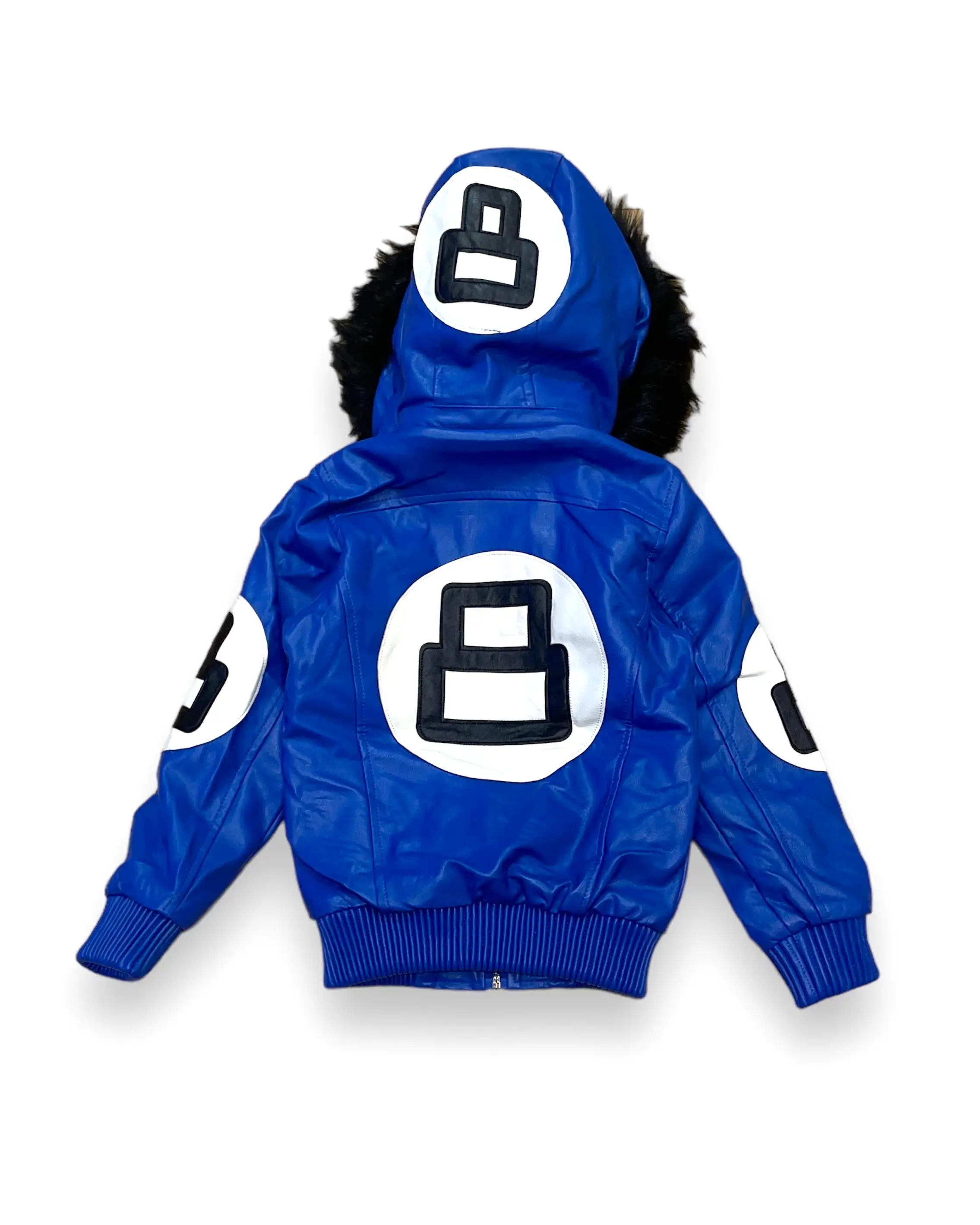 Kid’s PU 8 Ball Fur Bomber Coat