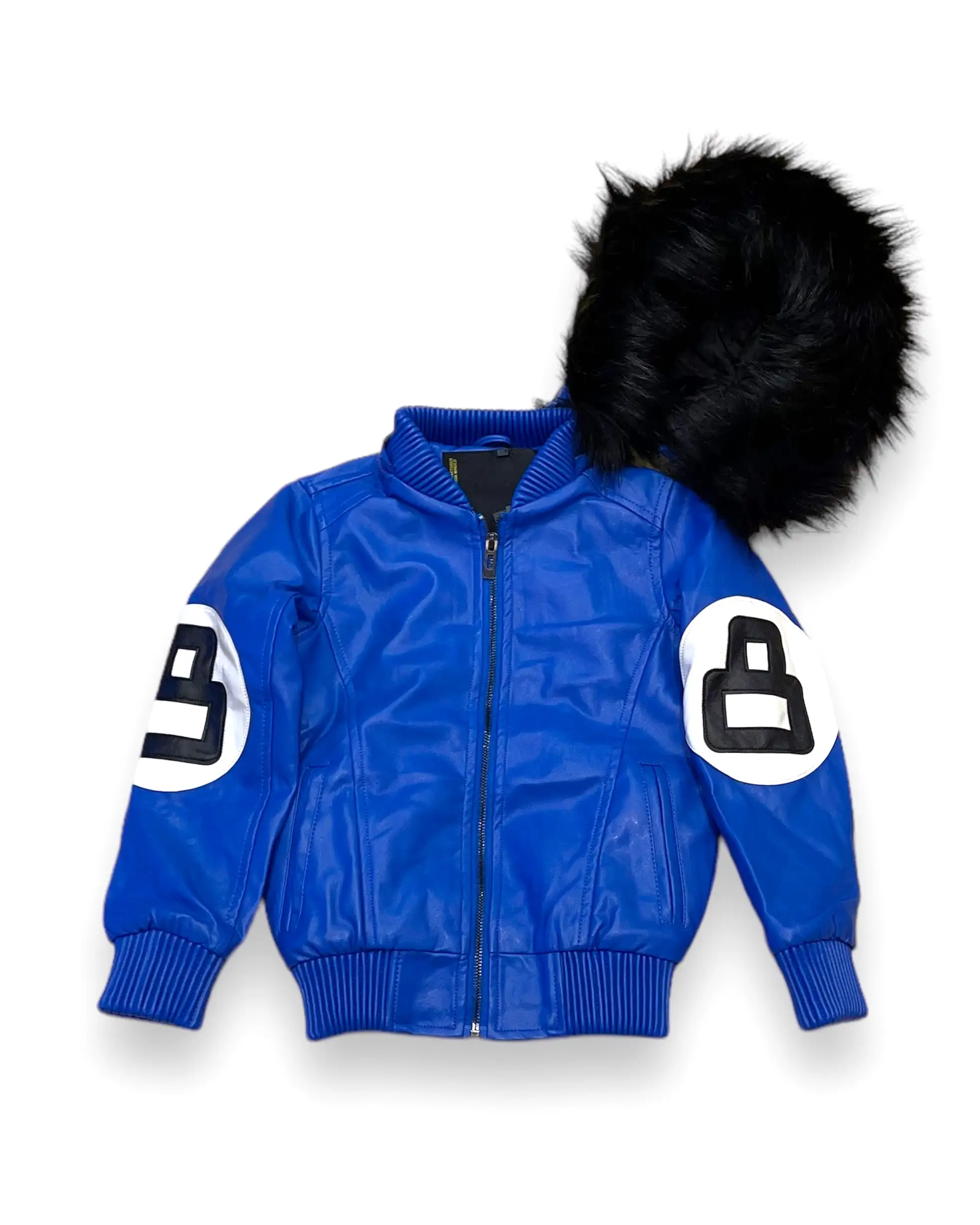 Kid’s PU 8 Ball Fur Bomber Coat