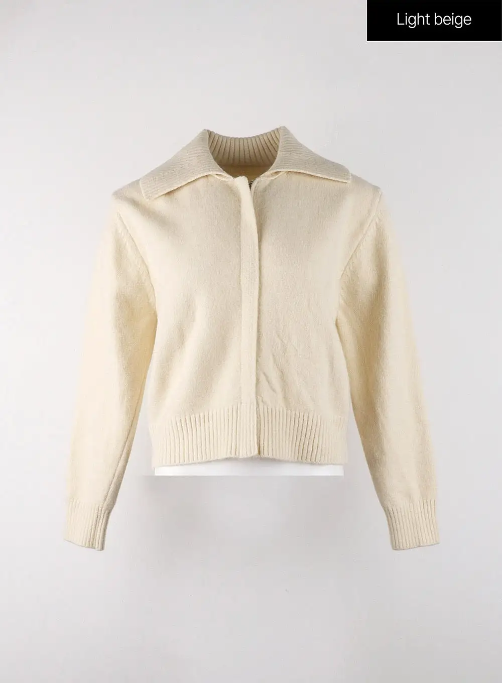 Knit Collar Zip Cardigan OJ405